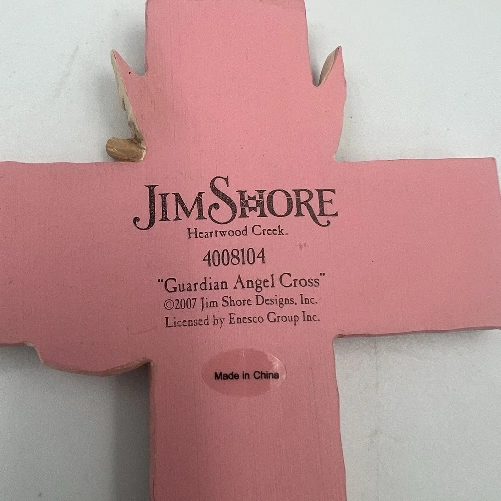 Jim Shore Heartwood Creek Guardian Angel Hanging Cross Ornament 2007 4008104